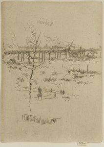 Charing Cross Railway Bridge, ca. 1887 door James Abbott McNeill Whistler